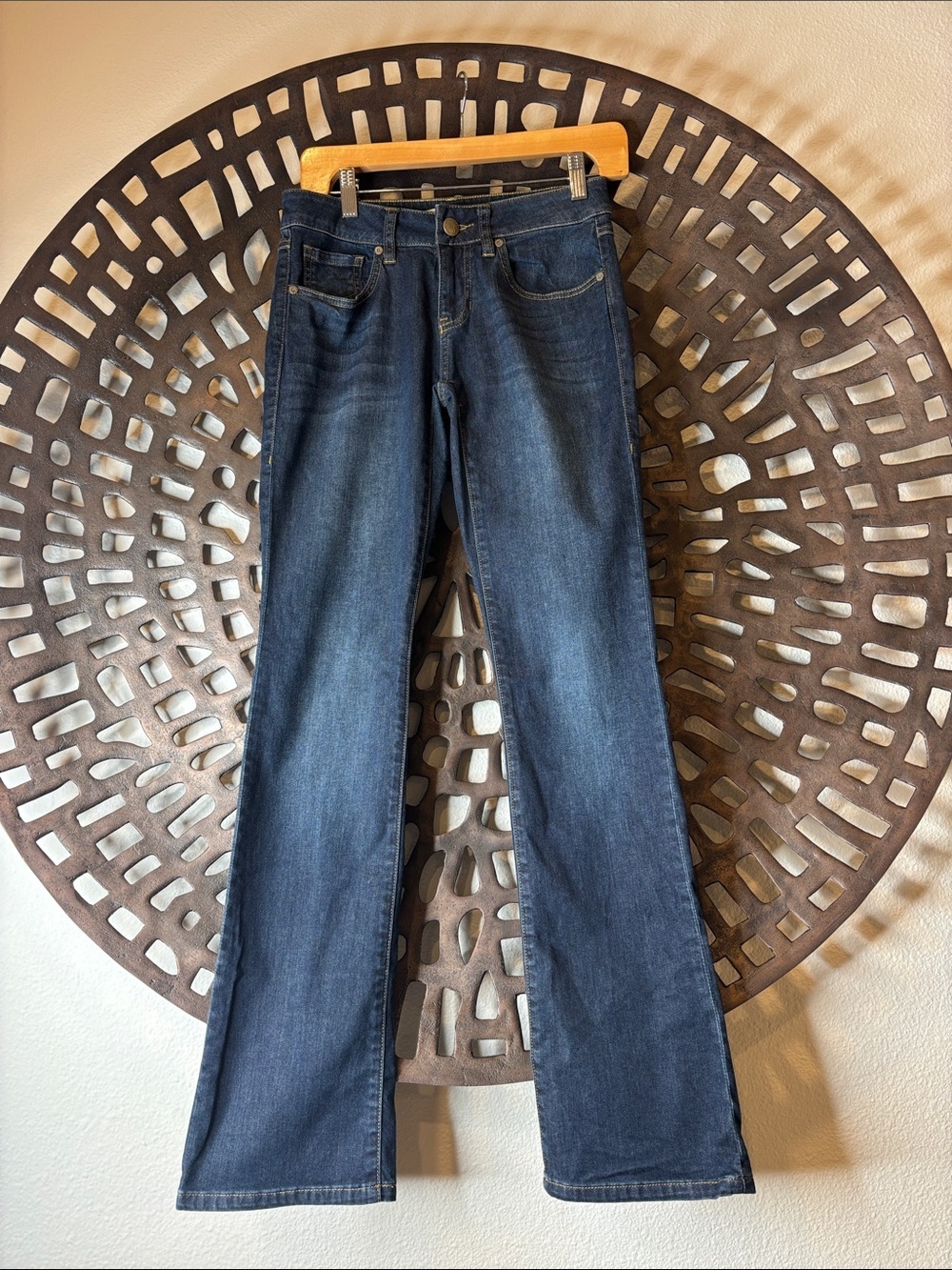 💙 Dark Wash Straight-Leg Stretch Jeans 0 Cabi 916R Slim Bootcut Galaxy Wash🖤